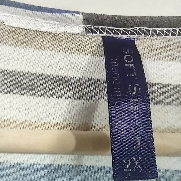 Women's Striped Sleeveless Rainbow Maxi Dress Size 2X - Picture 3 of 4